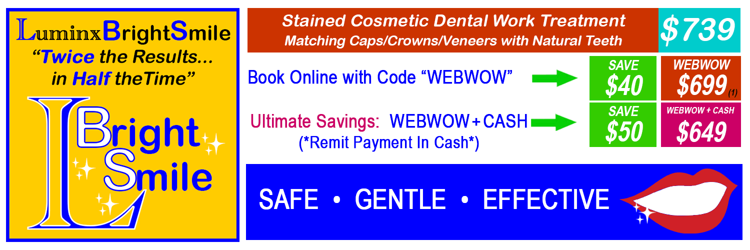 LuminexBrightSmile logo and pricing for Platinum WhiteSpa Laser Whitening Treatment